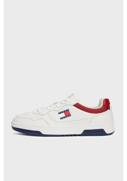 Tommy Jeans Logolu Deri Sneaker Ayakkabı Erkek Ayakkabı EM0EM01443 0g1