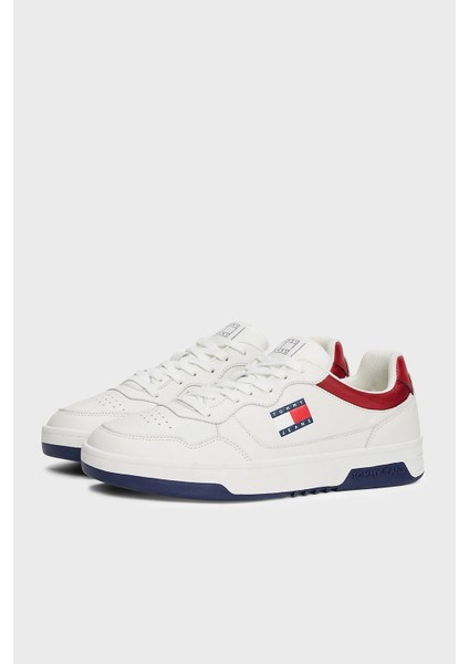 Tommy Jeans Logolu Deri Sneaker Ayakkabı Erkek Ayakkabı EM0EM01443 0g1