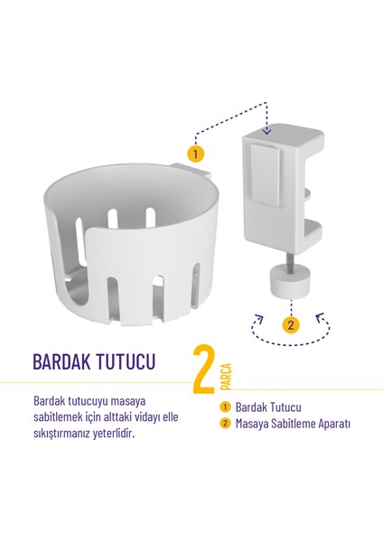 Smilesepet Masa Üstü Düzenleyici Sabit Bardaklık Beyaz fırsatları