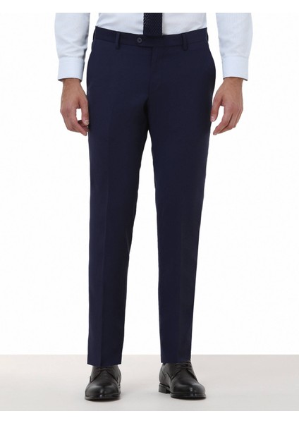 Saks Düz Dokuma Fitted Fit Klasik Yün Karışımlı Pantolon