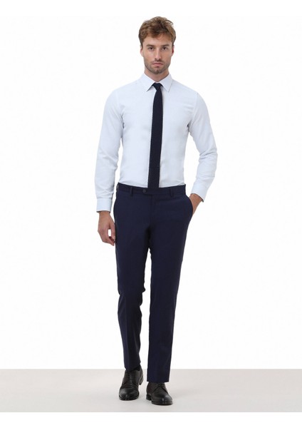 Saks Düz Dokuma Fitted Fit Klasik Yün Karışımlı Pantolon