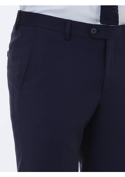 Saks Düz Dokuma Fitted Fit Klasik Yün Karışımlı Pantolon