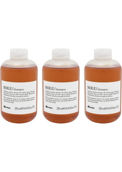 Ekonomik Üçlü Davines Solu Temizleyici Koruyucu Şampuan 250ML - %100 Orijinal %100 Doğal