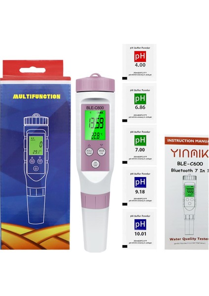 Dijital Bluetooth 7'si 1 Arada Ph Metre Ec Orp Sg Tuz Sıcaklık Ölçüm Cihazı fiyatları