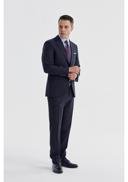 Siyah Slim Fit Mono Yaka Erkek Takım Elbise