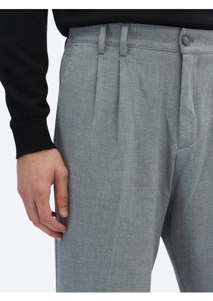 Gri Dokuma Carrot Fit Casual Pantolon fırsatları