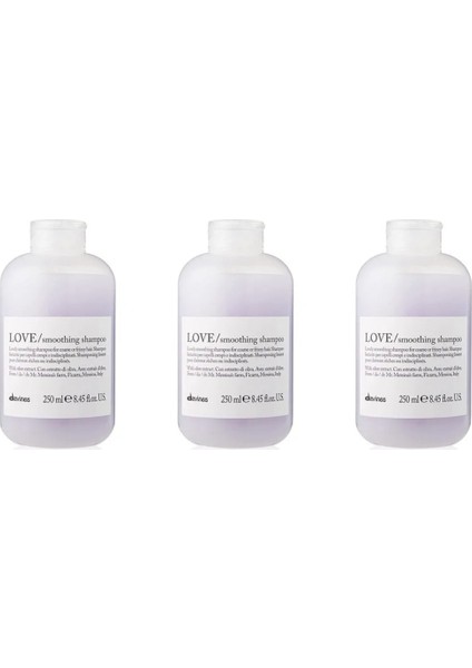 Ekonomik Üçlü Davines Love Smoothing Düzleştirici Şampuan 250ML - %100 Orijinal %100 Doğal