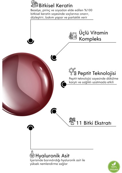 Vegan Sülfatsız Keratin Şampuan 11 Bitki Extract Pro 3 Vitamin Complex