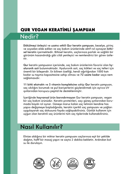 Vegan Sülfatsız Keratin Şampuan 11 Bitki Extract Pro 3 Vitamin Complex