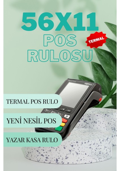 56X11 Termal Pos Rulo Yeni Nesil Yazarkasa Rulosu 1 Paket 10 Adet 11MT