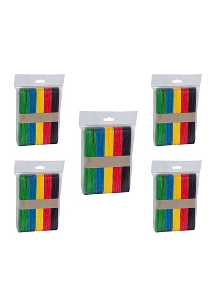Abeslang Renkli Geniş Dil Basacağı Ahşap Dil Çubuğu 250 Adet 50LI 5 Paket