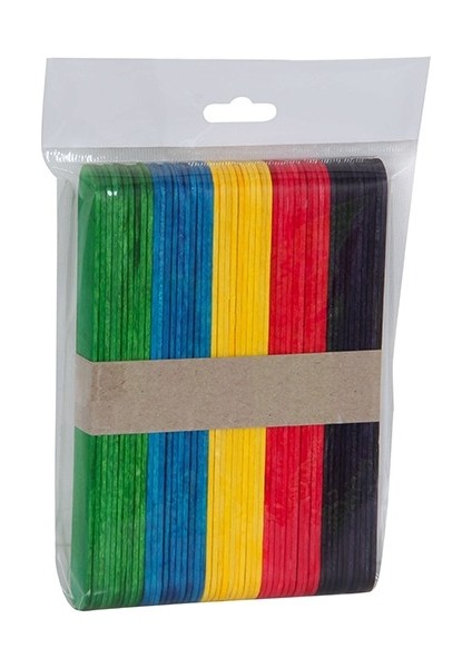 Abeslang Renkli Geniş Dil Basacağı Ahşap Dil Çubuğu 250 Adet 50LI 5 Paket