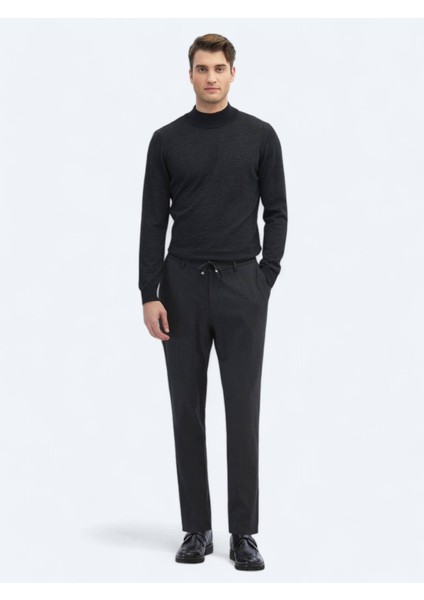 Antrasit Örme Jogging Fit Casual Pantolon