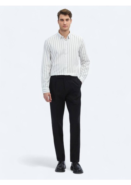 Kahverengi Çizgili Regular Fit Dokuma Casual %100 Pamuk Gömlek fiyatları