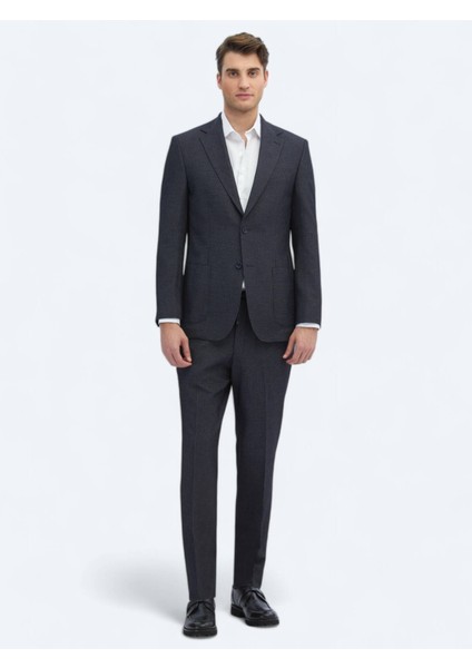 Siyah Desenli Modern Fit Takım Elbise fiyatları