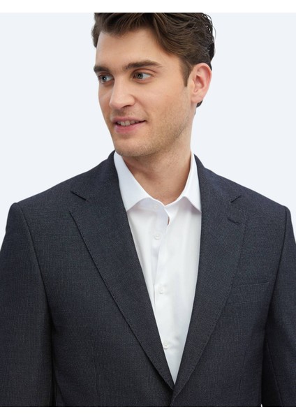 Siyah Desenli Modern Fit Takım Elbise modelleri