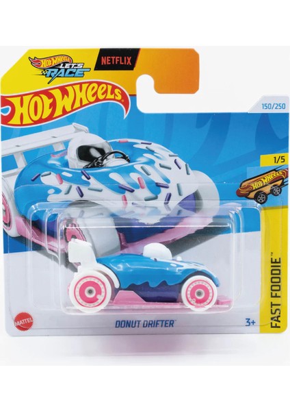 1/64 Ölçek Tekli Regular Arabalar HTD70 Fast Foodie / Donut Drifter (Mavi)