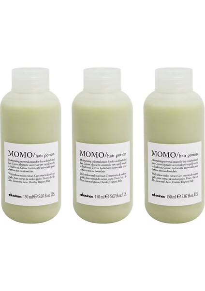 Ekonomik Üçlü Davines Momo Hair Potion Nemlendirici Durulanmayan Krem 150ML - %100 Orijinal %100 Doğal