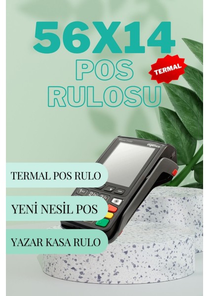 56X14 Termal Pos Rulo Yeni Nesil Yazarkasa Rulosu 1 Paket 10 Adet 14MT