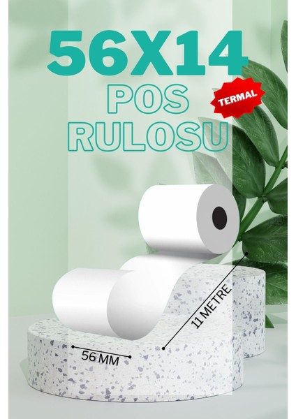 56X14 Termal Pos Rulo Yeni Nesil Yazarkasa Rulosu 1 Paket 10 Adet 14MT