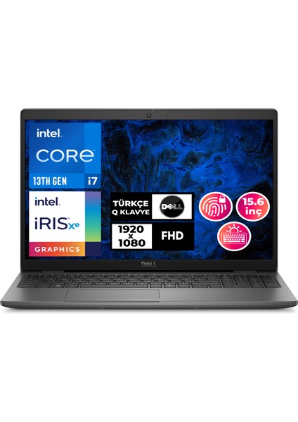 Latitude 3550 I7-1355U 16GB 512GB SSD 15.6" Fhd Ubuntu Taşınabilir Bilgisayar N010L355015U