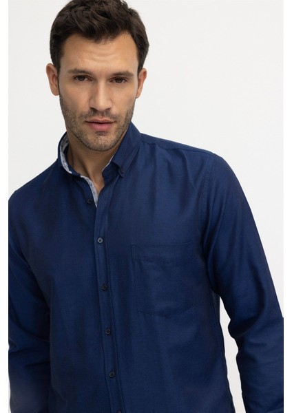 Klasik Fit Pamuklu Kolay Ütü Oxford Düz Erkek Gömlek modelleri