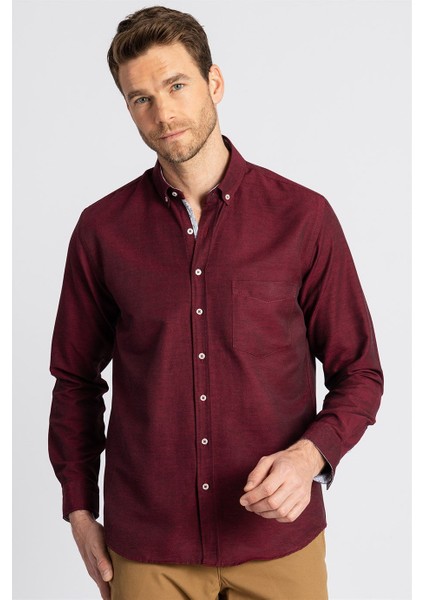 Classic Fit Bol Kesim Poplin Oxford Çiçek Garnili Uzun Kol Gömlek fiyatları