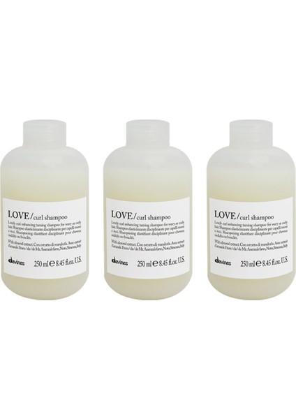 Ekonomik Üçlü Davines Love Curl Bukle Belirginleştirici Şampuan 250ML - %100 Orijinal %100 Doğal