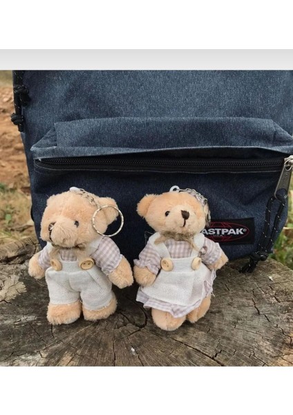 Çift Peluş Ayıcıklı Anahtarlık Sevimli Kız Erkek Oyuncak Ayıcık