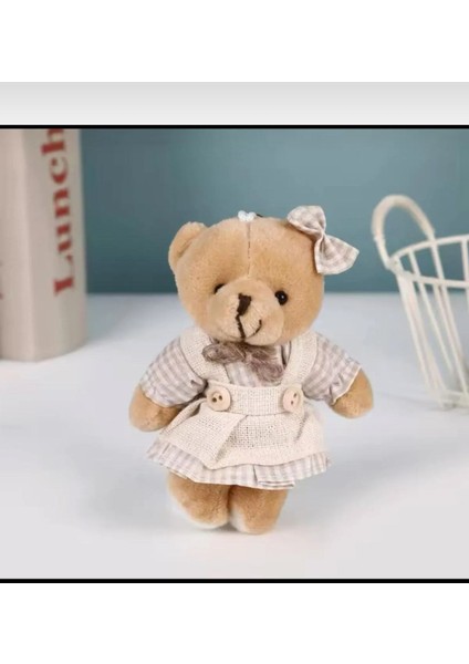 Çift Peluş Ayıcıklı Anahtarlık Sevimli Kız Erkek Oyuncak Ayıcık