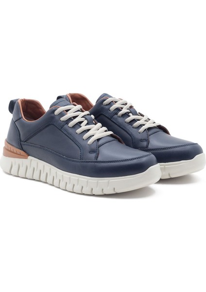 Deri Erkek Spor Yürüyüş Ayakkabısı 2401 Lacivert