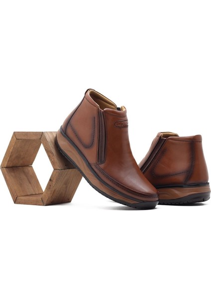 Hakiki Deri Erkek Bot Günlük Yürüyüş Ayakkabısı - 2151 Taba