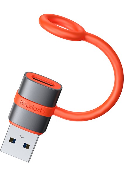 OT-3800 Usb-C To Usb-A 3.0 Adaptörü Silikon Kancalı Siyah