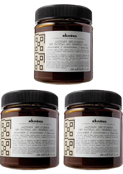 Ekonomik Üçlü Davines Alchemic Çikolata Saç Kremi 250ML - %100 Orijinal %100 Doğal