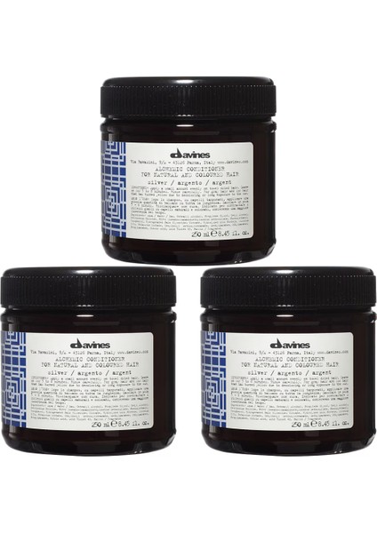 Ekonomik Üçlü Davines Alchemic Silver Gümüş Saç Kremi 250ML - %100 Orijinal %100 Doğal