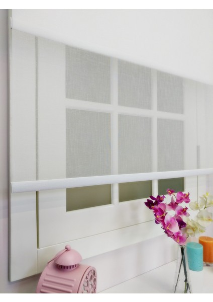 Çiftli Sistem Yeni Beyaz Keten Tül + Stor fiyatları