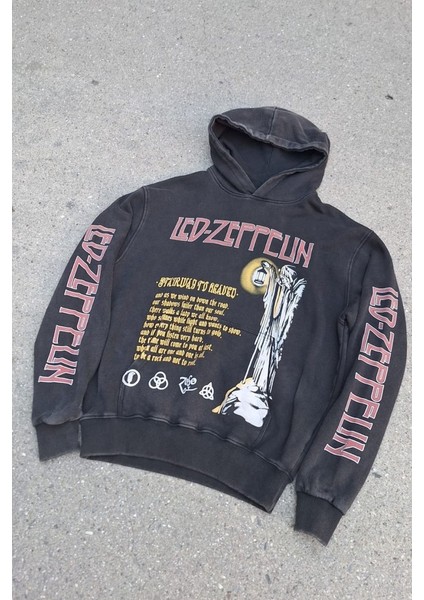 LED Zeppelin \'\' Stairway To Heaven \'\' Yıkamalı Sweatshirt Hoodie