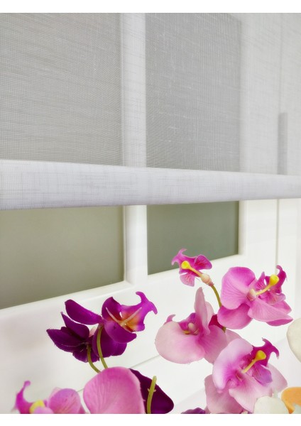 Çiftli Sistem Yeni Gri Keten Tül + Stor fırsatları