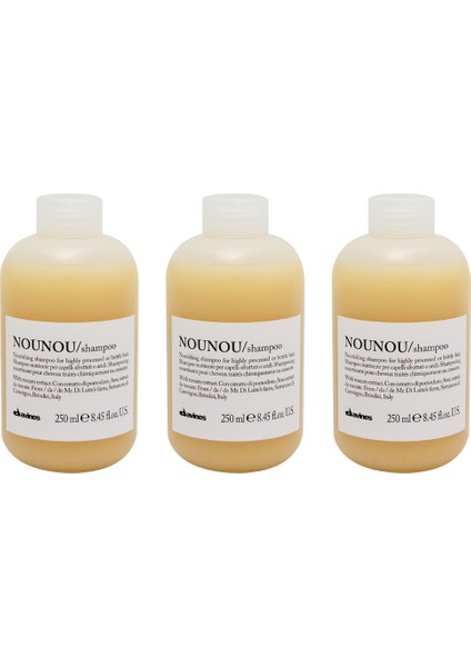 Ekonomik Üçlü Davines Nounou Besleyici ve Koruyucu Bakım Şampuanı 250ML - %100 Orijinal %100 Doğal