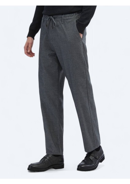 Gri Desenli Dokuma Jogging Fit Casual Pamuk Karışımlı Pantolon modelleri