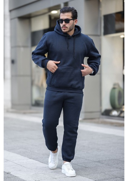 Unisex Basic Relax Fit Lacivert Eşofman Takımı