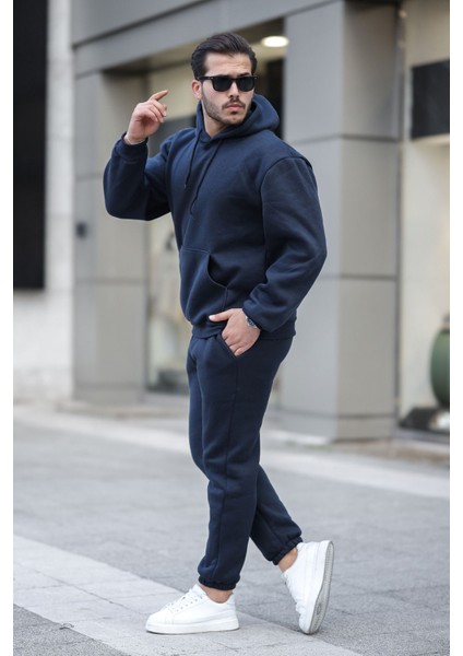 Unisex Basic Relax Fit Lacivert Eşofman Takımı