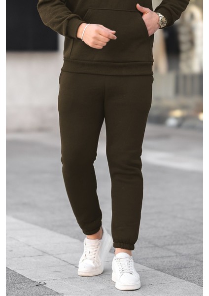 Unisex Basic Relax Fit Haki Jogger Eşofman Altı