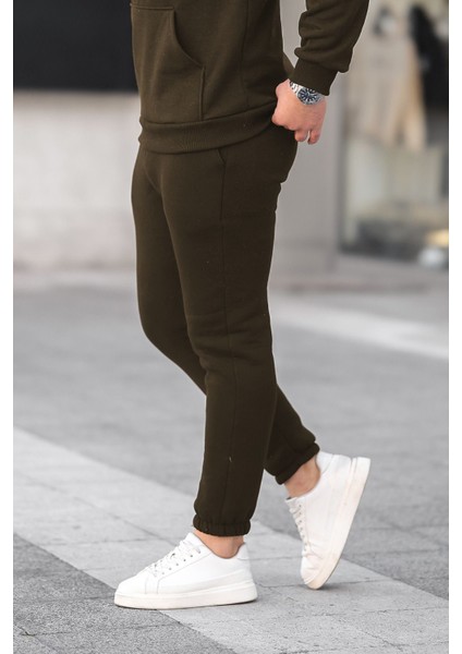 Unisex Basic Relax Fit Haki Jogger Eşofman Altı