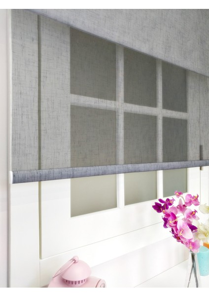 Çiftli Sistem Yeni Siyah Keten Tül + Stor fiyatları