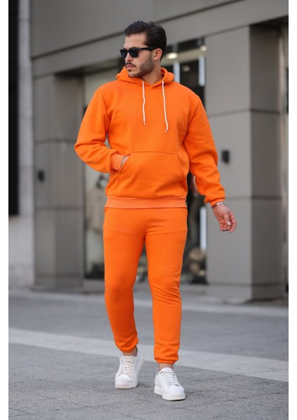 Unisex Basic Relax Fit Turuncu Eşofman Takımı