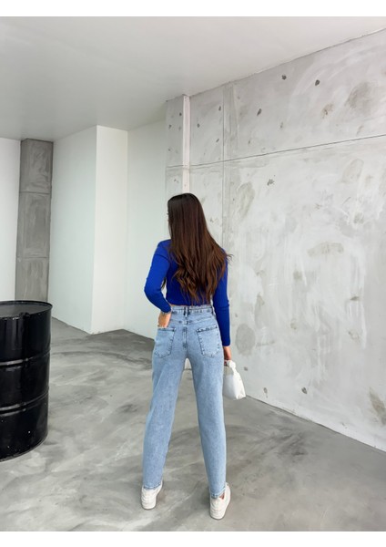 Kadın Esnek/likralıyüksek Bel Mom Jeans modelleri