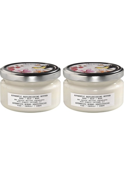 Ekonomik Ikili Davines Authentic Replenishing Butter Face/hair Yeniden Yapılandırıcı Krem 200ML - %100 Orijinal %100 Doğal