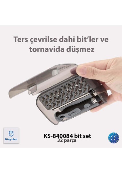 32 Si 1 Arada Manyetik Hassas Tornavida Seti KS-840084