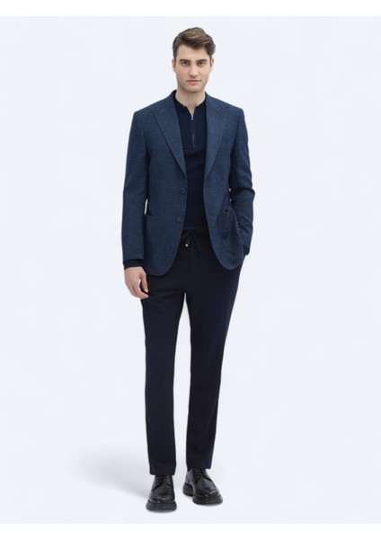 Indigo Desenli Modern Fit Ceket fiyatları